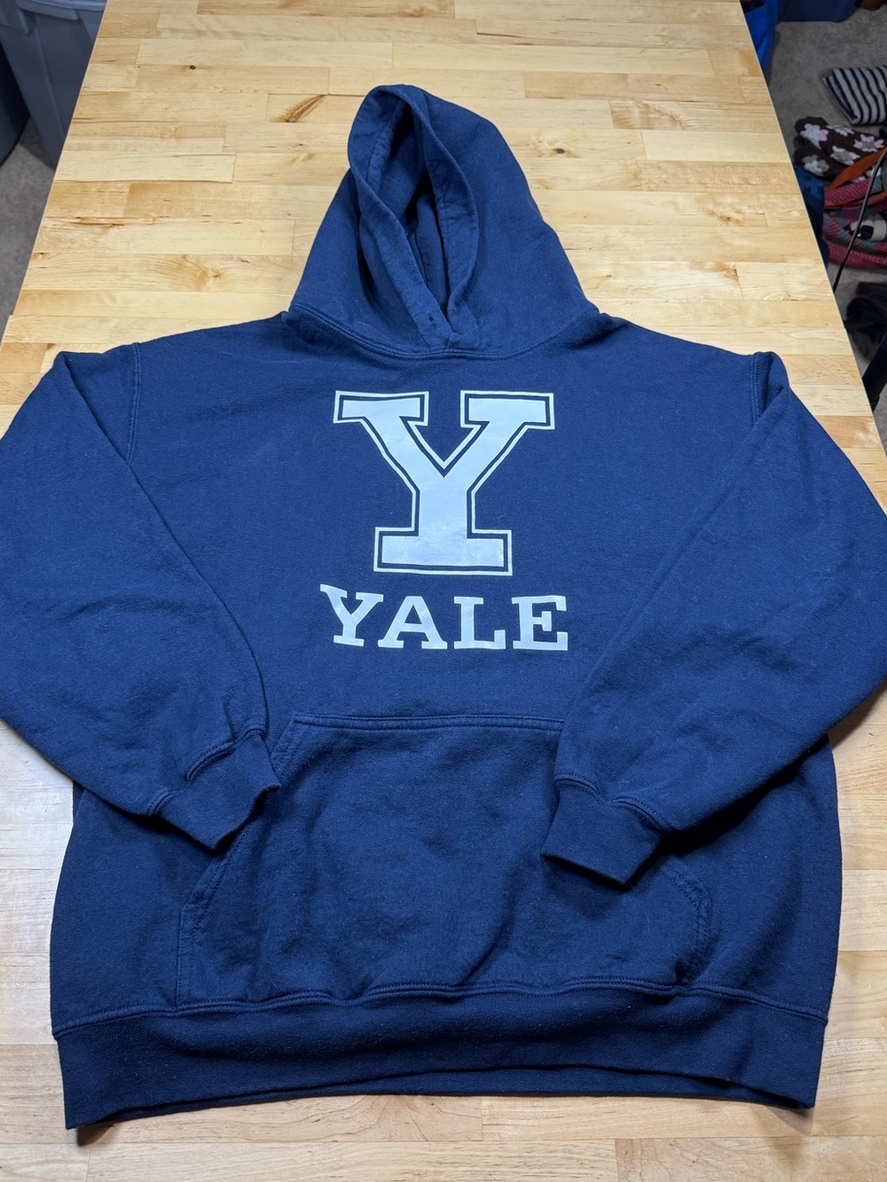 Gildan Heavy Blend Yale Navy Blue Pullover Hoodie with Large Chest Logo